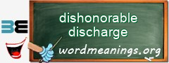 WordMeaning blackboard for dishonorable discharge
